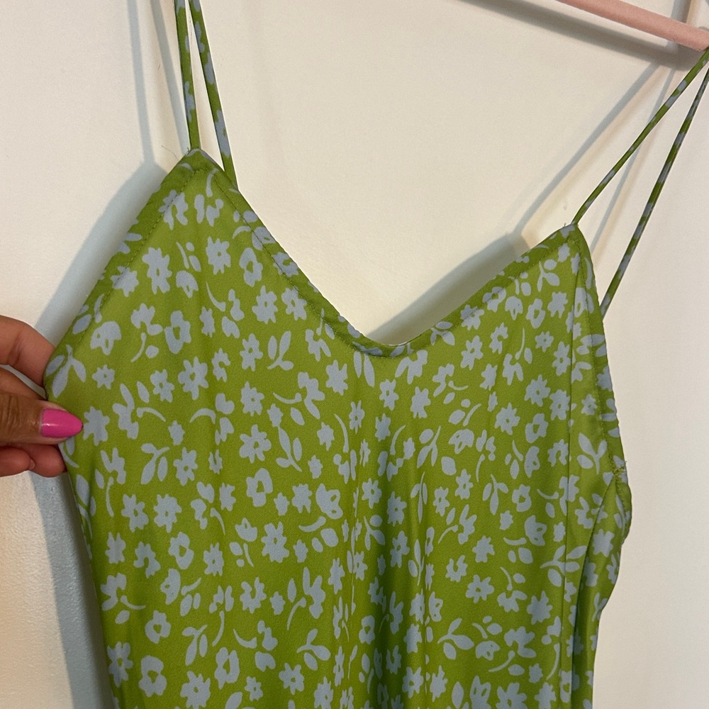 RESA Lime Floral Strappy Dress